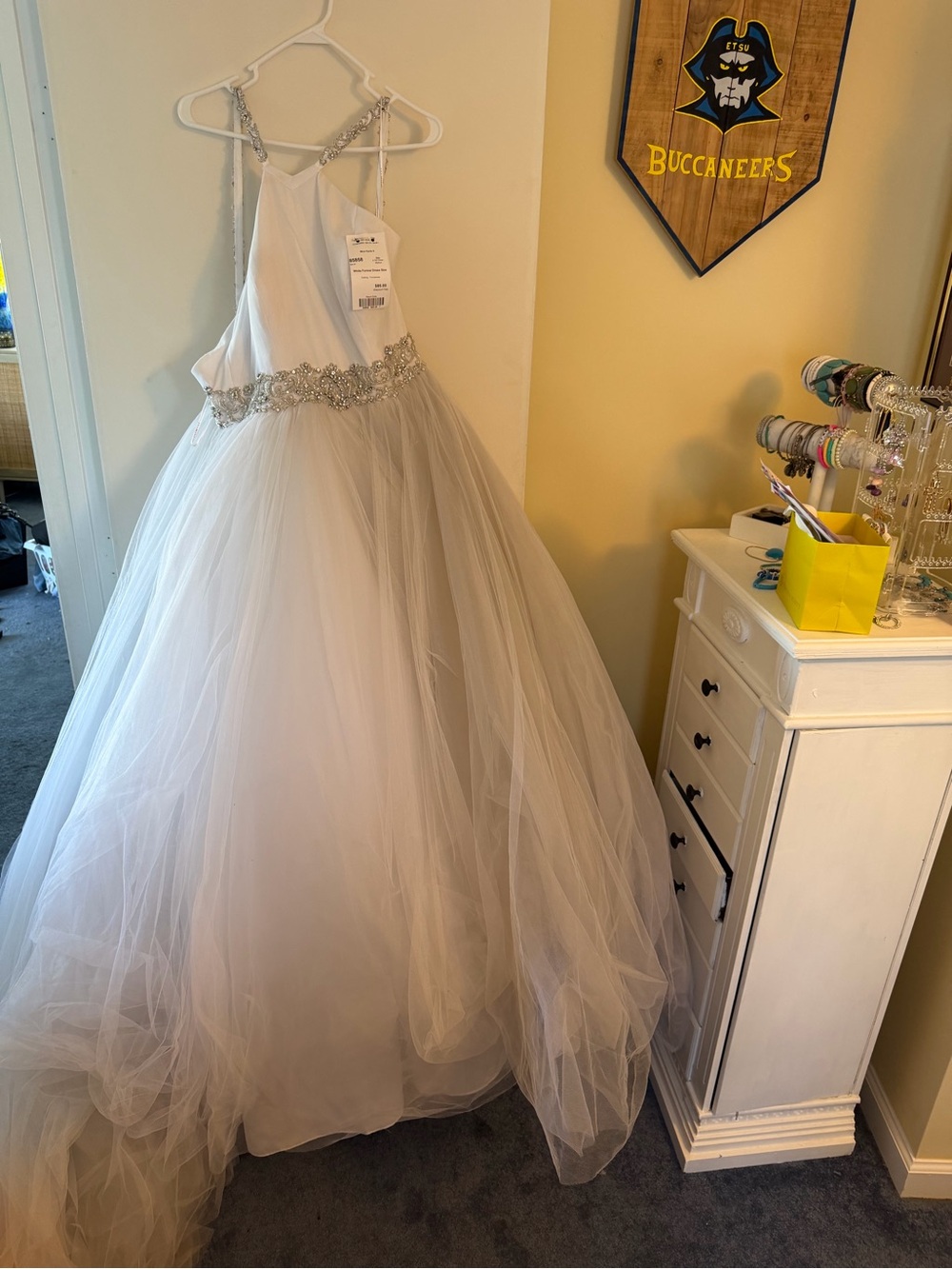 White Ball Gown with Beaded Waist